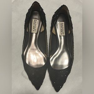 Badgley Mischka black rhinestone flats size 6.5